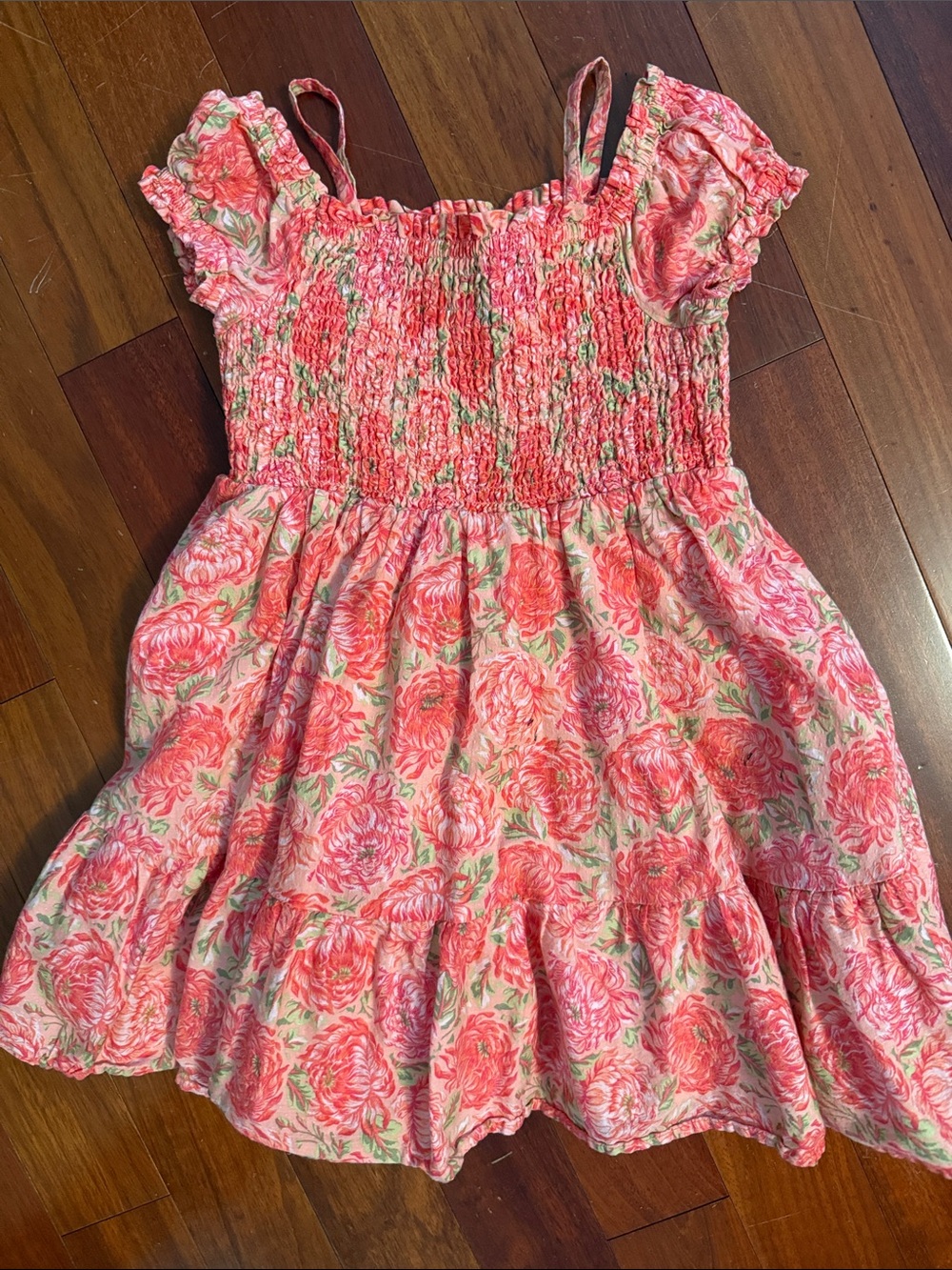 Haute Hippie Pink Floral Smocked Sundress for Girls Size 5T